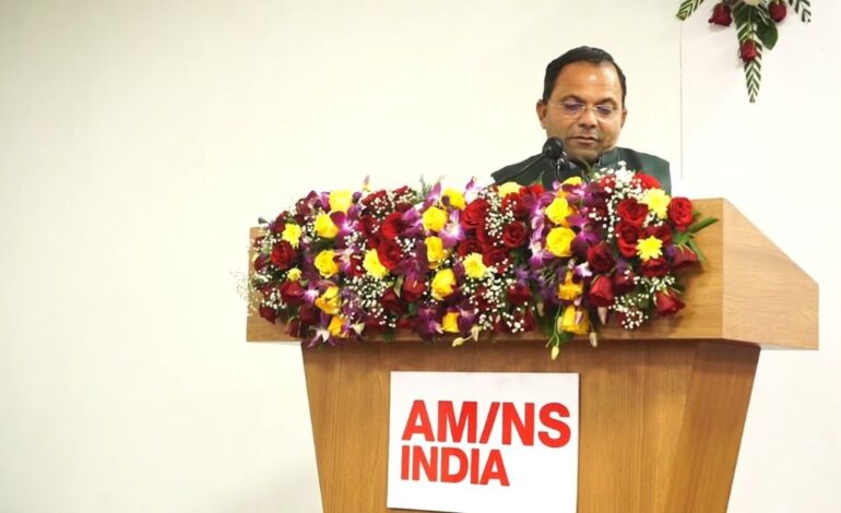 Minister Mukesh Patel lauds AM/NS India for CSR Initiatives and contributing towards employment generation