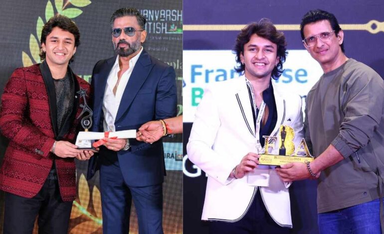 Araham Sawant: Rising Star Honored by Sunil Shetty at Times Applaud Trends Award 2024