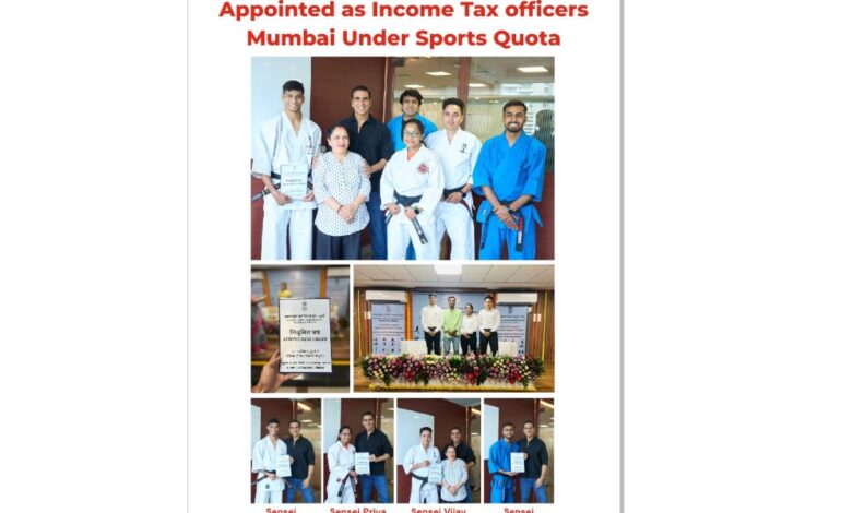 Four Kudo India National Winners and World Cup Athletes Appointed as Income Tax Officers in Mumbai